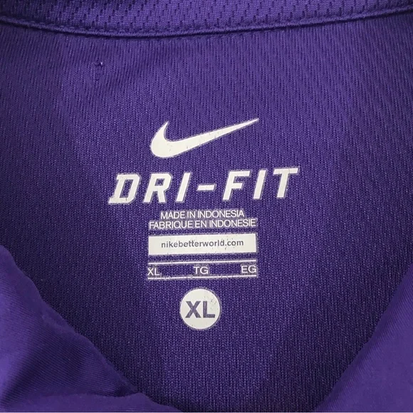Nike Dri Fit LSU Louisiana Tigers NCAA Football Purple Golf Polo Shirt Mens XL. - Picture 6 of 8